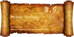 Mezey Ibolya névjegykártya